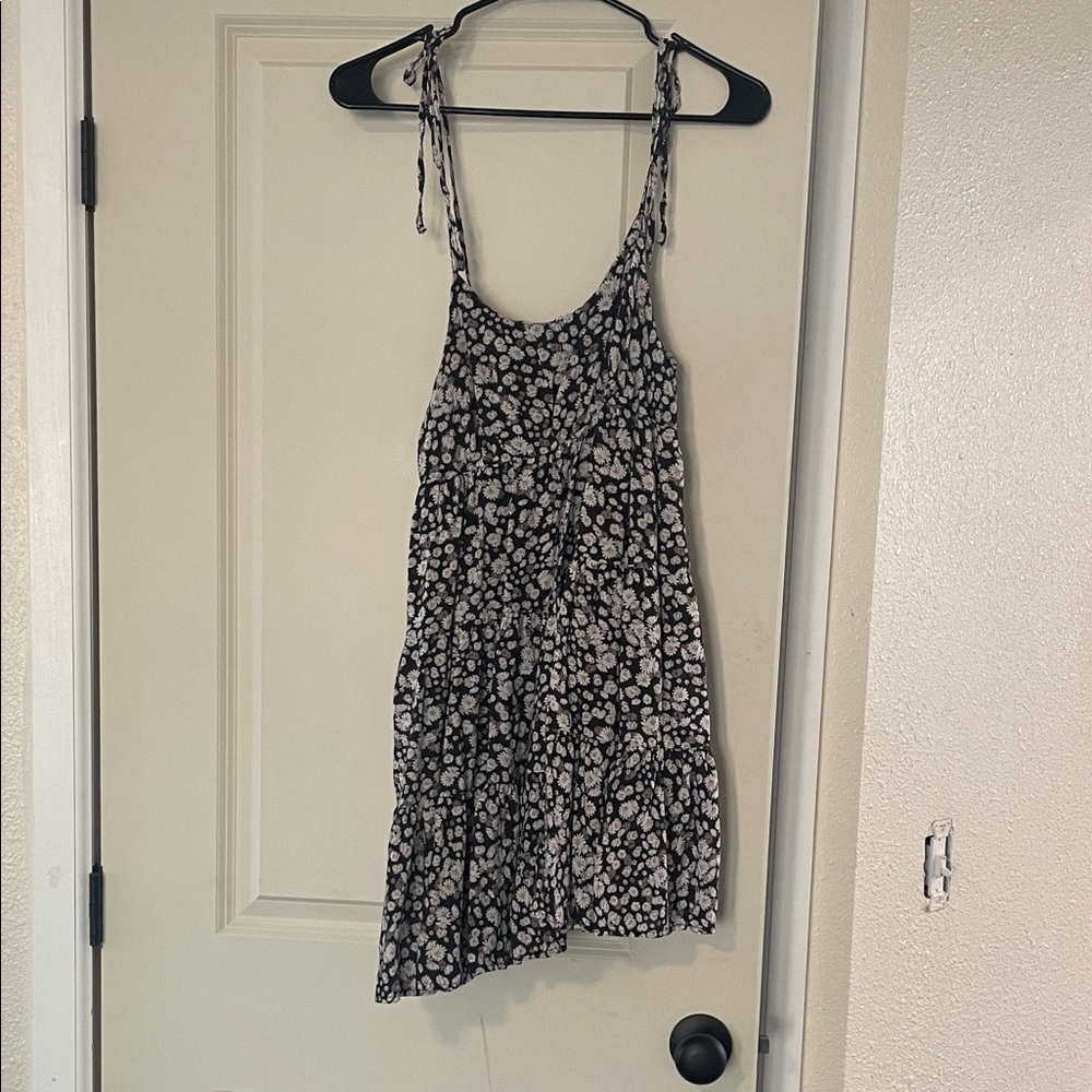 Floral Black and White Dress